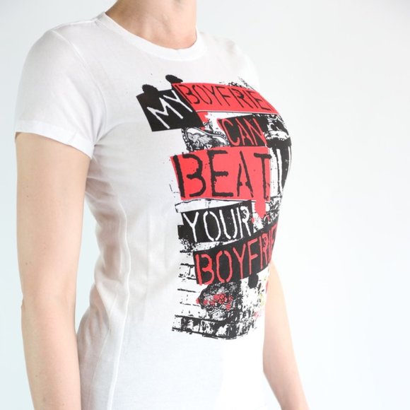 My boyfriend can beat up your boyfriend HOJ tee - Picture 4 of 5